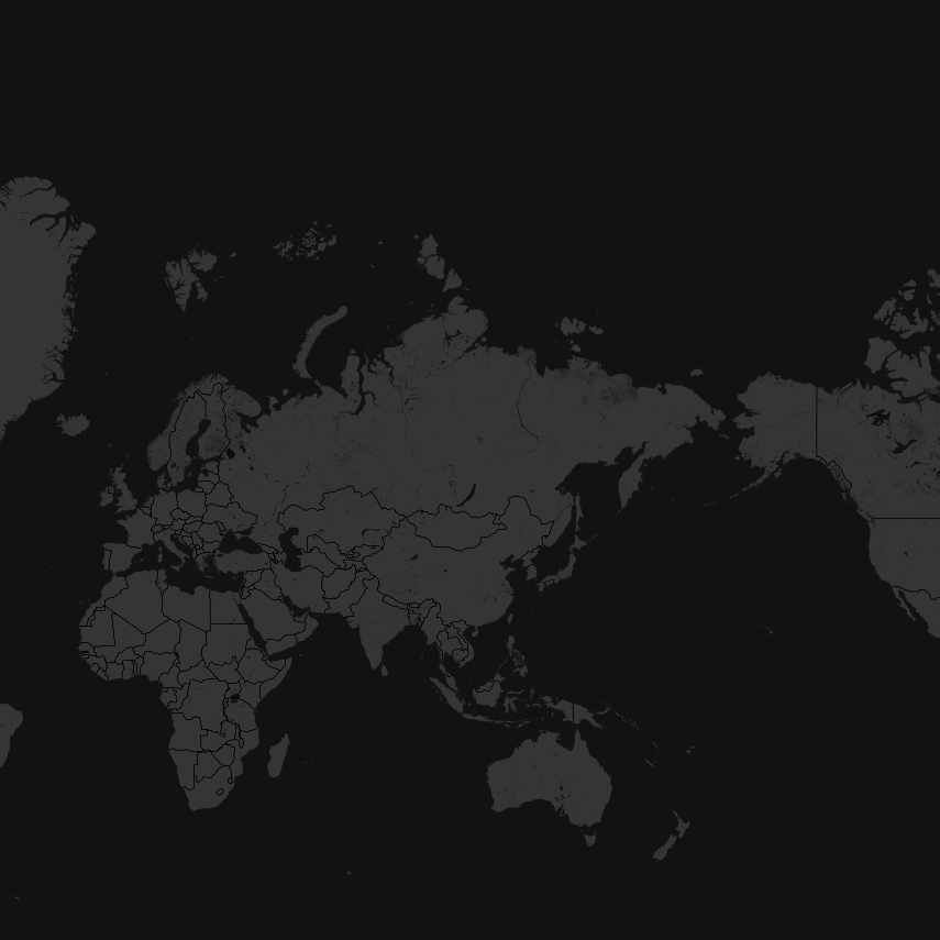 Map of Eurasia in grayscale on dark background